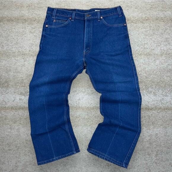 Vintage 90s Orange Tab Levis 517 Jeans 38x30 Bootcut Flared Fit Dark Wash - Picture 2 of 6